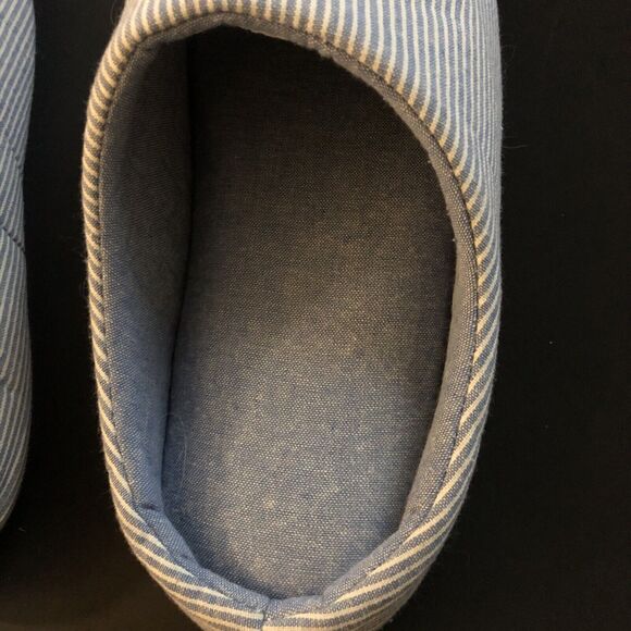 Millstrand Striped Blue & White Soft Slipper Warm Indoor Flat Slides Nonslip 7 - Picture 7 of 16